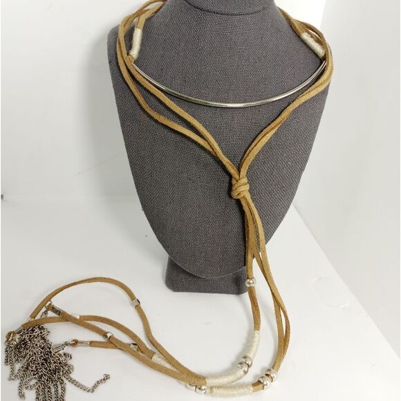 Boho leather necklace - Picture 1 of 7